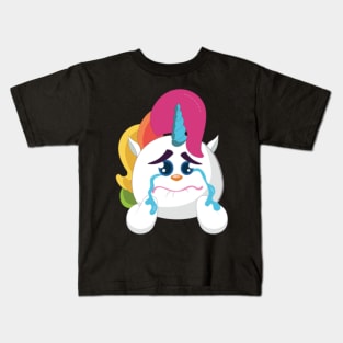 Cute Crying Unicorn Sad Unicorn Lover Xmas Gift Kids T-Shirt